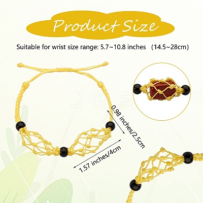 Adjustable Braided Nylon Cord Macrame Pouch Bracelet Making AJEW-SW00013-02-1