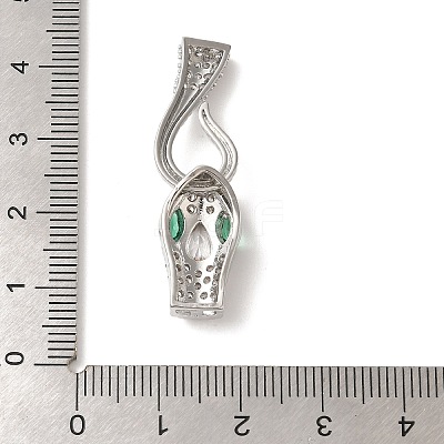 Snake Brass Micro Pave Cubic Zirconia S Hook Clasps KK-A227-06P-1