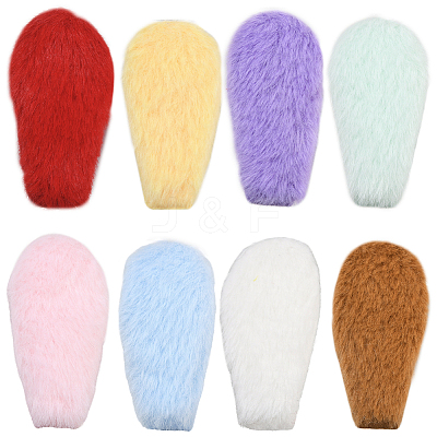 40Pcs 8 Colors Double Face Wool Fibre Cabochons FIND-SC0020-31-1