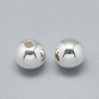 925 Sterling Silver Beads STER-T002-237S-6mm-1
