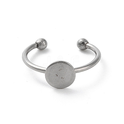 Non-Tarnish Adjustable 304 Stainless Steel Finger Rings Components STAS-K278-04B-P-1