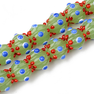 Handmade Lampwork Beads Strands LAMP-N021-007E-1