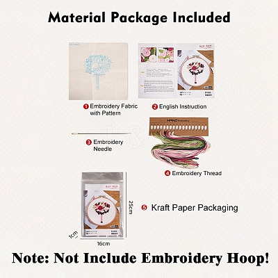 Flower Pattern DIY Embroidery Kit DIY-P077-137-1