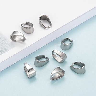 Tarnish Resistant 201 Stainless Steel Snap on Bails X-STAS-H052-1