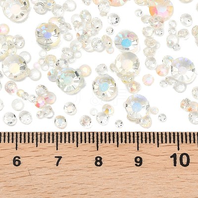 Electroplated Transparent Flat Back Resin Rhinestone Cabochons RESI-XCP0002-44F-1