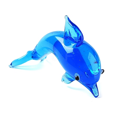 3D Dolphin Handmade Lampwork Display Decoration DJEW-C012-05-1