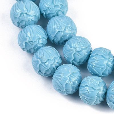 Synthetic Coral Dyed Carved Beads Strands CORA-K009-01-1