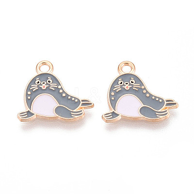 Marine Animals Alloy Enamel Pendants X-ENAM-T022-34J-1