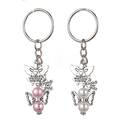 Angel Acrylic & Alloy Pendant Keychain KEYC-JKC00656-1