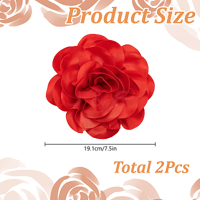 Polyester Flower Brooches JEWB-WH0021-54B-1