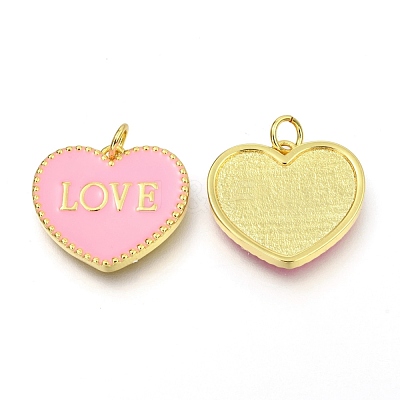 Brass Enamel Pendants KK-B027-03G-A-1