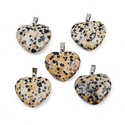 Natural Dalmatian Jasper Pendants G-A281-02P-03-1