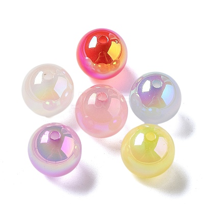 UV Plating Iridescent Acrylic Beads X-MACR-D032-04-1