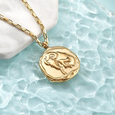 304 Stainless Steel Constellation Pendant Necklaces NJEW-K392-01G-01-1