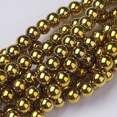 Non-magnetic Synthetic Hematite Beads Strands X-G-G091-10mm-1-1