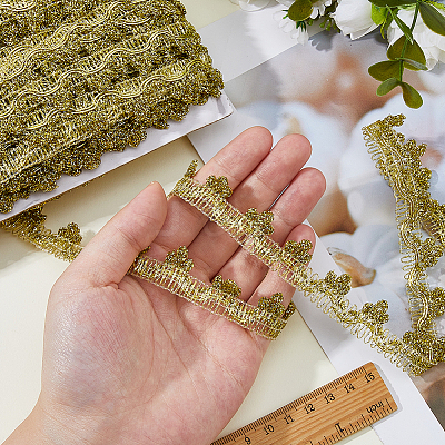 Nylon & Gold Metallic Lace Trim OCOR-WH0070-225A-1