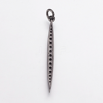 Brass Micro Pave Cubic Zirconia Pendants ZIRC-E143-70B-1