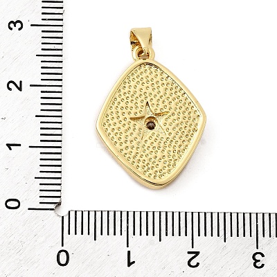Brass Pave Cubic Zirconia Pendants KK-K302-16G-1