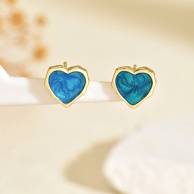 Stainless Steel Heart Stud Earrings ZQ8319-1-1