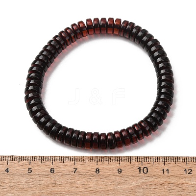 Natural Amber Beaded Stretch Bracelets for Women Men BJEW-D462-02B-1