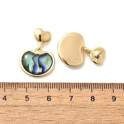 Abalone Shell/Paua Shell Dangle Ear Studs EJEW-L099-05G-1