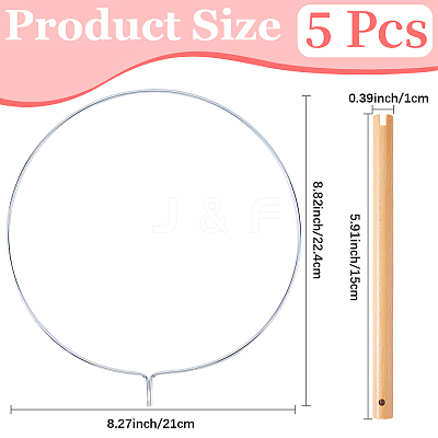 5Pcs Handmade Craft DIY Iron Fan Frames DIY-CN0003-62B-1
