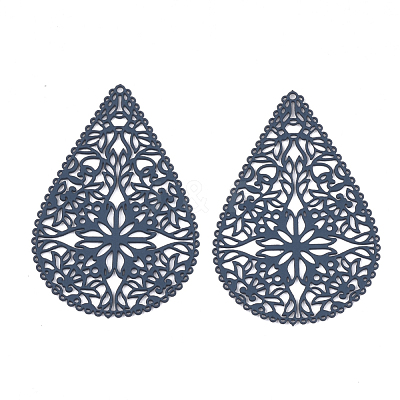 430 Stainless Steel Filigree Pendants X-STAS-S108-15B-1