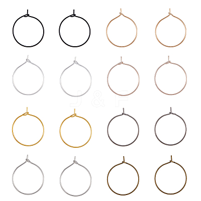 400Pcs 8 Colors Iron Hoop Earrings IFIN-FH0001-72A-1