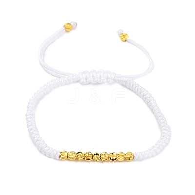 Polyester Cord Braided Bead Bracelets for Women BJEW-L698-01G-14-1