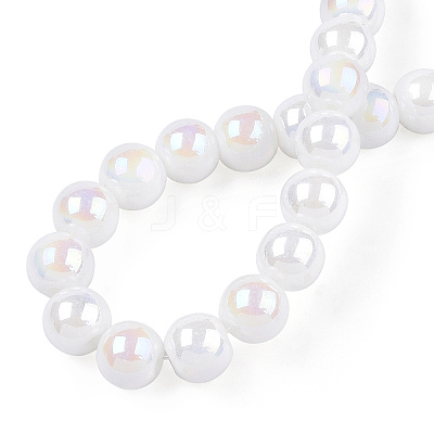 Electroplate Opaque Glass Beads Strands LS-GLAA-T032-P6mm-AB02-1
