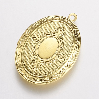 Brass Locket Pendants KK-N0116-054G-1