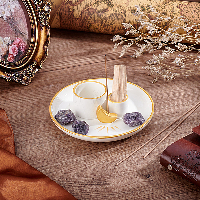 Porcelain Candle Holders AJEW-WH0481-303-1
