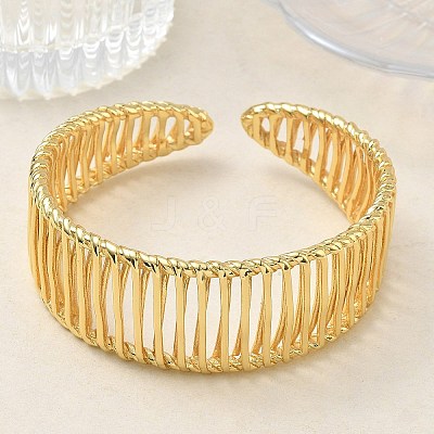 Hollow Brass Cuff Bangles for Women BJEW-C157-03G-1
