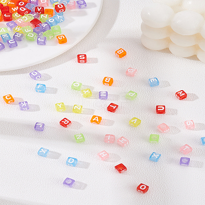 560Pcs 7 Colors Transparent Acrylic Beads TACR-LP0001-03-1