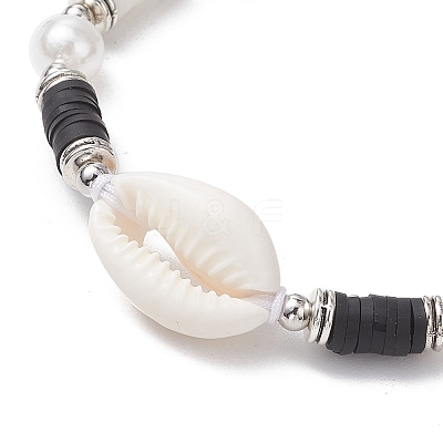 Natural Cowrie Shell Braided Bead Bracelets BJEW-JB11498-1