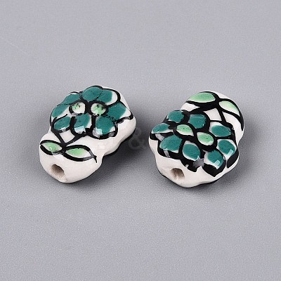 Handmade Porcelain Ceramic Beads PORC-Q005-08E-1