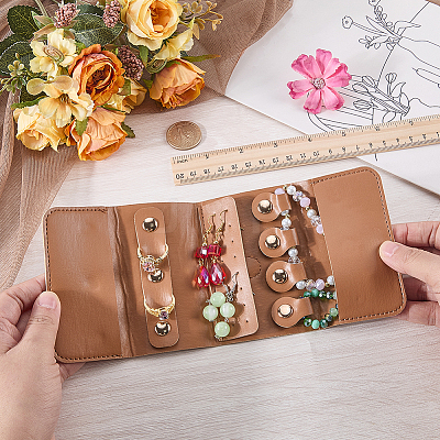 1Pc PU Leather Jewelry Rolls ABAG-CL0001-42-1