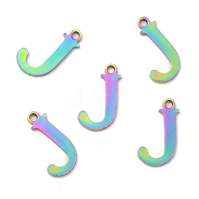 Ion Plating(IP) 304 Stainless Steel Alphabet Charms STAS-H122-J-M-1