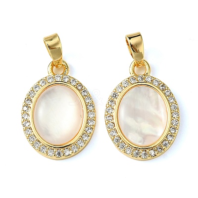 Brass Micro Pave Clear Cubic Zirconia Pendants KK-M277-07C-G-1