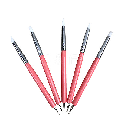 Silicone Double Head Nail Art Dotting Tools AJEW-L072-54B-1