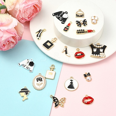 19Pcs 19 Styles Alloy Enamel Charms ENAM-YW0008-62-1