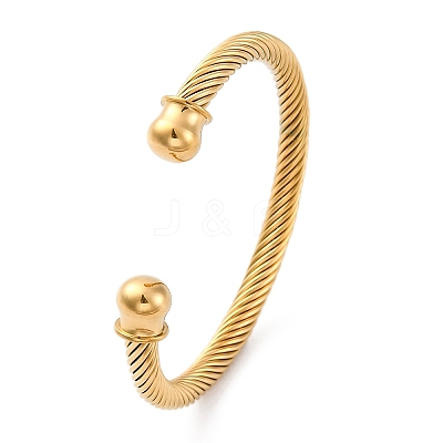 304 Stainless Steel Cuff Bangles BJEW-P310-17G-1