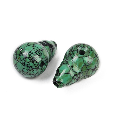 Dyed Synthetic Turquoise 3 Hole Guru Beads G-C198-01C-06-1