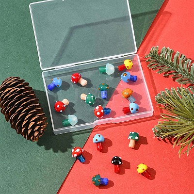 24Pcs 10 Colors Handmade Lampwork Beads Strands LAMP-FS0001-71-1