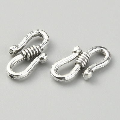 Tibetan Style Zinc Alloy S-Hook Clasps FIND-WH0144-88AS-1