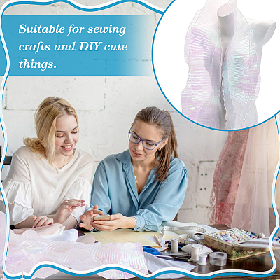 Gradient Color Organza Pleated Lace Ribbon DIY-GA0005-88B-1