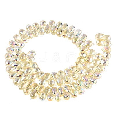 Electroplate Transparent Glass Beads Strands EGLA-N057-01A-04-1