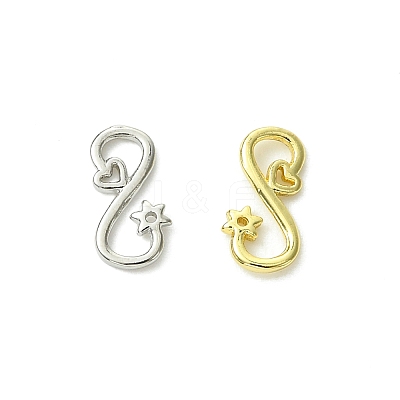 4Pcs 2 Colors Brass S-Hook Clasps KK-FS0001-75-1