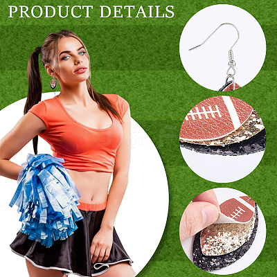2 Pairs 2 Colors Synthetic Leather Dangle Earrings EJEW-CL0001-01B-1