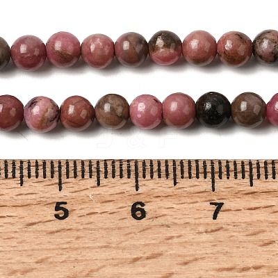Natural Rhodonite Beads Strands G-G717-4mm-1